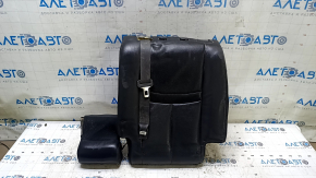 Rear seat back, 2nd row, left, Nissan Rogue 14-16, black leather, perforated, scratches