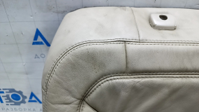 Back of the rear row of seats, 2nd row, right, Lincoln MKX 16-18, beige leather, dry-cleanable, wrinkled