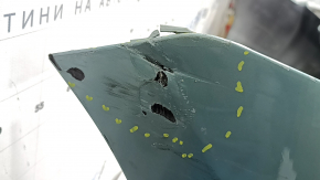 Rear bumper bare Toyota Prius 30 10-15 green, cracked, dented