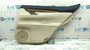Door trim, rear right card, Lexus ES300h ES350 13-15 beige with beige leather insert, beige leather armrest, glossy wood molding, with window lift control, with trim
