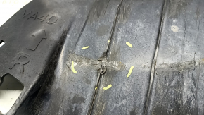 Right rear beam protection for Mazda CX-50 23-25 is dented, torn, and the latch is broken.