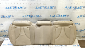 Lincoln MKX 16-18 rear seat cushion, beige leather, dry clean, wrinkled, foam break