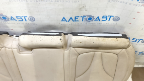 Lincoln MKX 16-18 rear seat cushion, beige leather, dry clean, wrinkled, foam break
