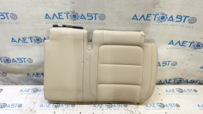 Rear seat cushion upholstery, 2nd row, left, VW Tiguan 09-17, beige leather, perforated, dry-cleanable, creased