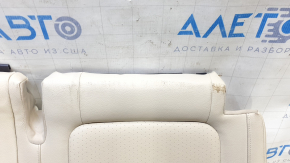 Rear seat cushion upholstery, 2nd row, left, VW Tiguan 09-17, beige leather, perforated, dry-cleanable, creased
