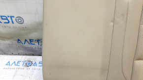 Rear seat cushion upholstery, 2nd row, left, VW Tiguan 09-17, beige leather, perforated, dry-cleanable, creased