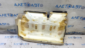 Rear seat cushion upholstery, 2nd row, left, VW Tiguan 09-17, beige leather, perforated, dry-cleanable, dented, torn