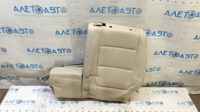 Rear seat back trim, 2nd row, left, VW Tiguan 09-17, beige leather, perforated, needs cleaning, wrinkled