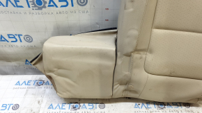Rear seat back trim, 2nd row, left, VW Tiguan 09-17, beige leather, perforated, needs cleaning, wrinkled