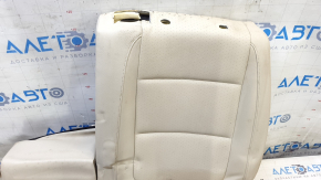 Rear seat back trim, 2nd row, left, VW Tiguan 09-17, beige leather, perforated, needs cleaning, wrinkled