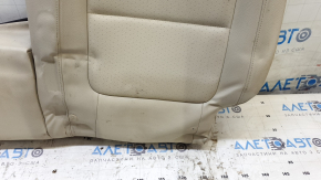 Rear seat back trim, 2nd row, left, VW Tiguan 09-17, beige leather, perforated, needs cleaning, wrinkled