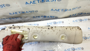 Rear seat back trim, 2nd row, left, VW Tiguan 09-17, beige leather, perforated, needs cleaning, wrinkled