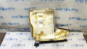 Rear seat back trim, 2nd row, left, VW Tiguan 09-17, beige leather, perforated, needs cleaning, wrinkled