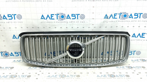 Volvo XC90 16-19 grille with gray badge, chrome frame, under the camera, sand, chrome trim