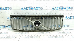 Volvo XC90 16-19 grille with gray badge, chrome frame, under the camera, sand, chrome trim