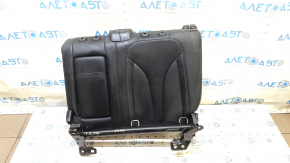 Left rear seat back, 2nd row, Lincoln MKC 15-19, black leather, with belt and armrest, wrinkled, needs cleaning, scratches on plastic