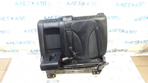 Backrest of the rear row of seats left 2nd row Lincoln MKC 15-19 black leather, with belt and armrest, perforation,