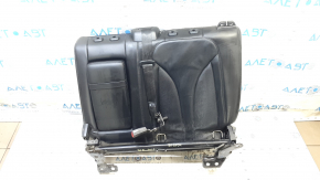 Backrest of the rear row of seats left 2nd row Lincoln MKC 15-19 black leather, with belt and armrest, perforation,