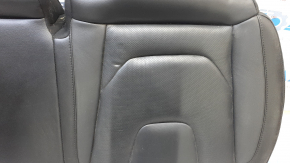Ford Edge 15-24 rear seat cushion, black leather, titanium, perforation, scratches, dents, broken foam