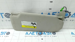 Left sun visor for Volvo XC90 16-23, gray, with backlight, without hook, needs cleaning, crack in mount, broken connector