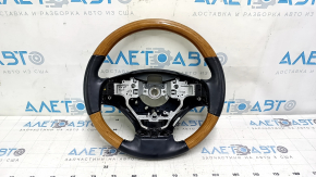 Lexus ES300h ES350 13-16 pre-restored steering wheel, black leather, light wood, scratches