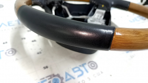 Lexus ES300h ES350 13-16 pre-restored steering wheel, black leather, light wood, scratches