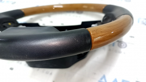 Lexus ES300h ES350 13-16 pre-restored steering wheel, black leather, light wood, scratches