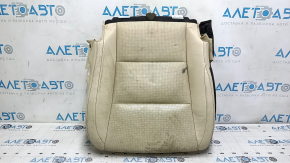 Lexus ES300h ES350 13-18 passenger seat cushion upholstery, beige leather, heated and ventilated, cracked leather, dry cleanable
