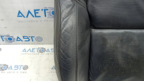 Volvo XC90 16-25 driver's seat back upholstery, black nappa leather, perforated, heated and ventilated, dry cleanable, scratches, creases