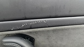 Tesla Model 3 18-20 black leather rear right door panel with speaker, window control, and door release button, leather tears