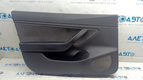 Tesla Model 3 18-20 front left door panel, black leather, Alcantara insert, leather armrest, with window control and door opening button