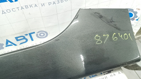 Left side sill for a Hyundai Ioniq 17-22 without a mudguard, black, broken fasteners, scratches, and a dent