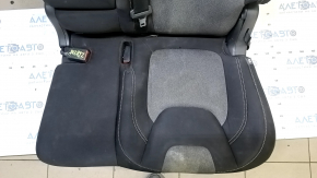 Rear seat, 2nd row, left, Jeep Cherokee KL 14-15, cloth, black with gray inserts, with belt and armrest, for cleaning