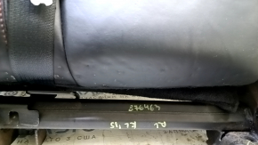 Left rear seat back for Jeep Cherokee KL 19-23, black leather, perforated, with armrest, dented, scratches, needs cleaning, belt mount is cracked