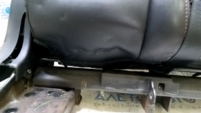 Left rear seat back for Jeep Cherokee KL 19-23, black leather, perforated, with armrest, dented, scratches, needs cleaning, belt mount is cracked