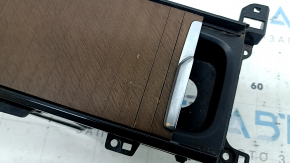 Volvo XC90 16-24" center console cup holders, chrome, with wood trim, walnut, scratches