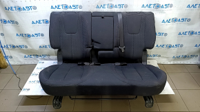 Rear seat, 2nd row, GMC Terrain 14-15, black cloth, red stitching, scratch, with belt and armrest, needs cleaning, tear