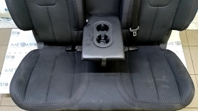 Rear seat, 2nd row, GMC Terrain 14-15, black cloth, red stitching, scratch, with belt and armrest, needs cleaning, tear