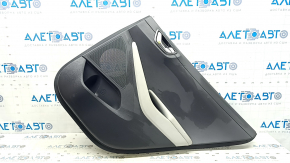 Door trim panel, rear right, Hyundai Ioniq 20-22, black and gray, with armrest, gray leather, with handle, scratches, dent