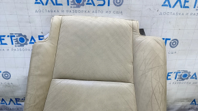 Left rear seat cushion, 2nd row, Lexus RX350 RX450h 10-12, beige leather, perforated, dry-cleanable,