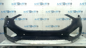 Front bumper, bare, black, for Ford Edge 19-24, for parking sensors, without towing hook, non-factory holes, sand, scratches
