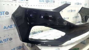 Front bumper, bare, black, for Ford Edge 19-24, for parking sensors, without towing hook, non-factory holes, sand, scratches