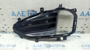 Left front bumper grille for Ford Edge 19-24, under fog lights, gloss black with chrome molding, sand