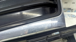 Left front bumper grille for Ford Edge 19-24, under fog lights, gloss black with chrome molding, sand
