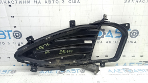 Right front bumper grille for Ford Edge 19-24 under fog lights, gloss black with chrome molding, sand