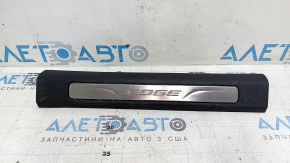Front right door sill plate for Ford Edge 15-18, black with backlight, scratches