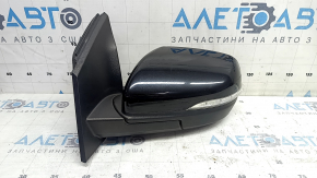 Left side mirror assembly for Ford Edge 19-24, 9 pins, black, BSM, turn signal, backlight