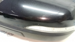 Left side mirror assembly for Ford Edge 19-24, 9 pins, black, BSM, turn signal, backlight