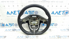 The steering wheel is bare, Hyundai Ioniq 20-22, black leather, without buttons, paddles, and overlays, under the radar, scratches.