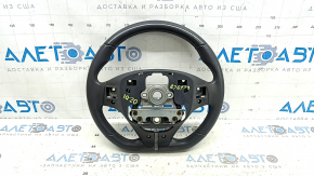 The steering wheel is bare, Hyundai Ioniq 20-22, black leather, without buttons, paddles, and overlays, under the radar, scratches.